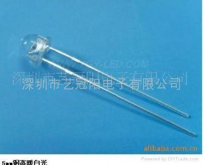 5mm钢盔白灯led(薄边小草帽) - y50wb2c-430-a - 艺冠阳 (中国 广东省 生产商) - 二极管、三极管 - 电子元器件 产品 「自助贸易」